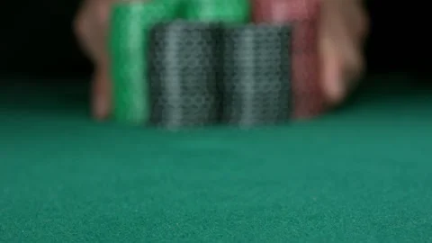 All in! Slow motion chip stacks falling toward camera. 스톡 동영상 131244255