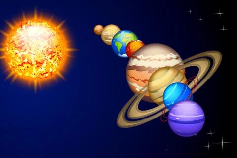 All solar system Stock Illustration