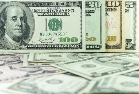 All stack type of american dollars on many dollars background Foto stock