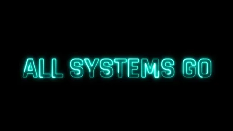 All Systems Go: Neon Teal Digital Message Stock Footage 316464684