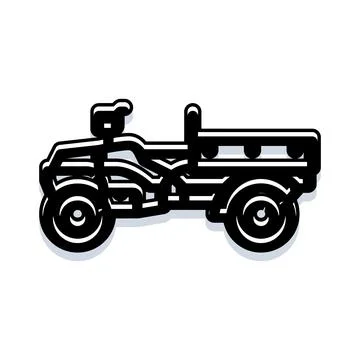 All terrain side by side utility vehicle line art icon Stock Illustration