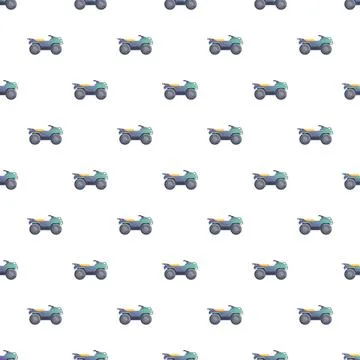 All terrain vehicles seamless pattern on white background Stock Illustration