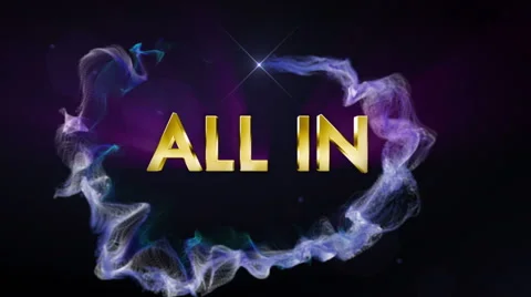 ALL IN Text and Particles Ring, with Final White Transition, 4k Stock Footage