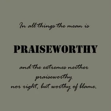 In all things the mean is praiseworthy Stock Illustration