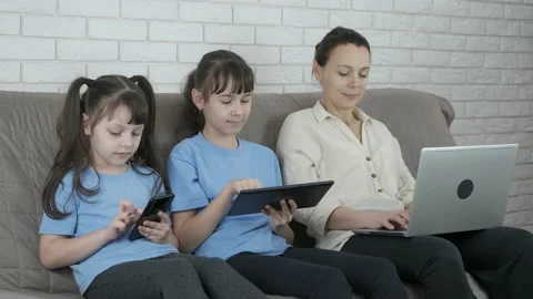 All time with gadgets. Stock Footage 132808223