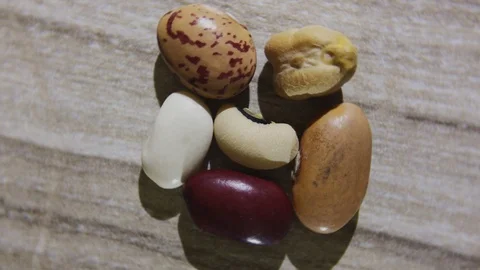 All type and kinds of beans macro shot Rotating Turning Video stock 126081286