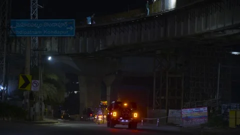 All the vehicles going under the flyover Video stock 249828608