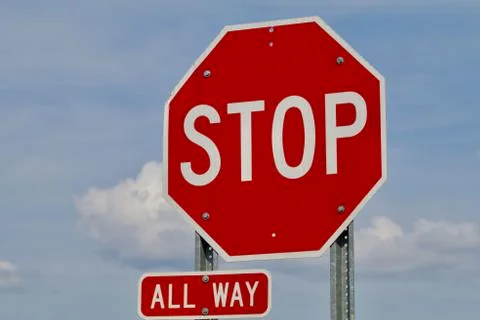 All way stop Stock Photos