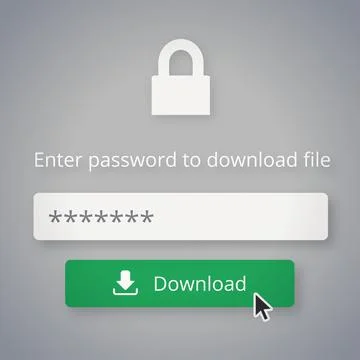 All we need is your password. an internet download page requesting a password - Stock Photos