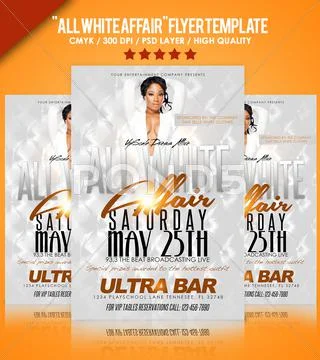 All White Affair Flyer template PSD Template