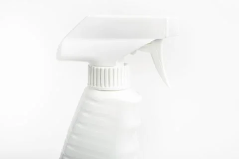 All-White Liquid Spray Plastic Dispenser Bottle Foto stock