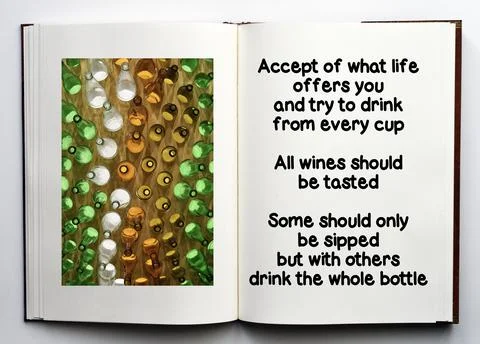 All wines should be tasted. Friendship concept. Inspirational and motivational Foto stock