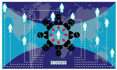 All world is connected with people to get success Illustrazione stock