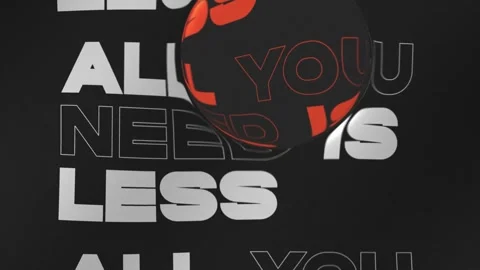 All you need is less animated text with blobs Video stock 304416051