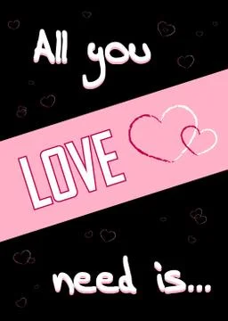 All you need is love black 22 Stock Illustration