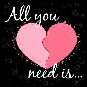 All you need is love black Stock Illustration