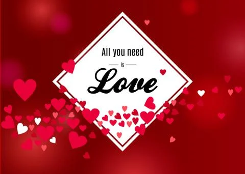 All you need is love template for Happy Valentines Day greeting card design.  Stock Illustration