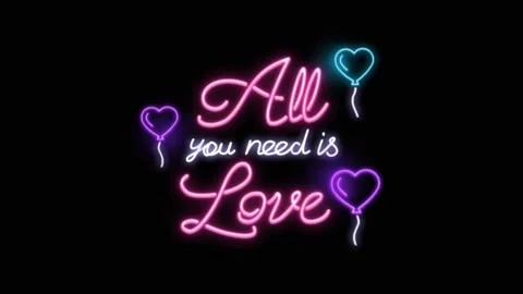 All You Need Is Love Text Animations Stock Footage 229761879