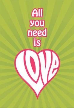 All You Need Is Love vector design Иллюстрация