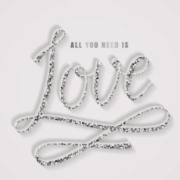 All you need is love. Vector lettering card. Stock Illustration