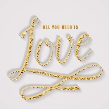 All you need is love. Vector lettering card. Stock Illustration