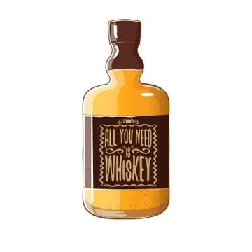 All you need is whiskey vector concept illustration. vector funky whiskey or Stock Illustration