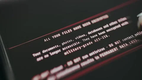 All your files have been encrypted message, ransomware attack Stock Footage 335461312