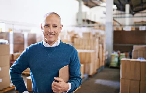 All your import and export needs. Portrait of a mature man standing in a Stock Photos