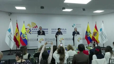 Allamand: Commitment of the Ibero-American community is "absolutely normal", Cue 库存影片 292318016