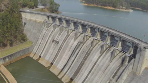 Allatoona Dam Fly By Video stock 36656406