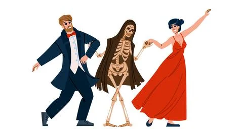 Allegory danse macabre vector Stock Illustration