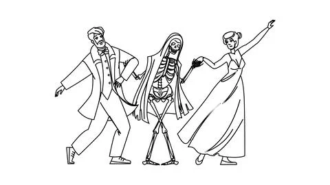 Allegory danse macabre vector Stock Illustration