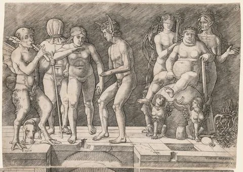 Allegory of the Fall of Ignorant Humanity: Virtus Combusta, c. 1500-1505. G.. Stock Illustration