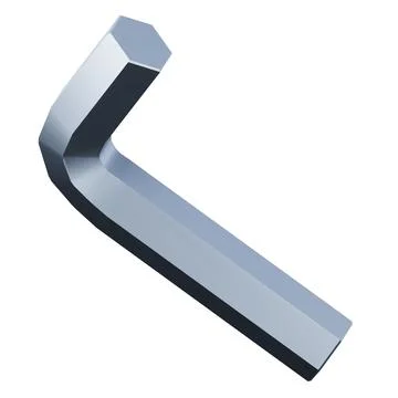 Allen key tool high quality 3D render illustration. Settings app design icon. Stock Illustration