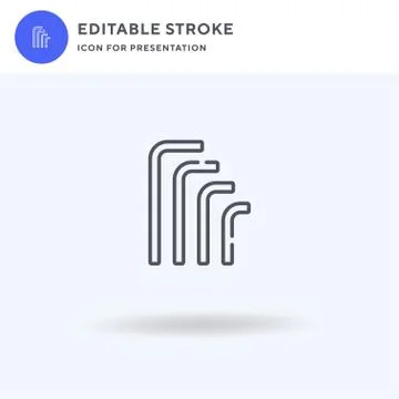 Allen Keys icon vector, filled flat sign, solid pictogram isolated on white Stock Illustration