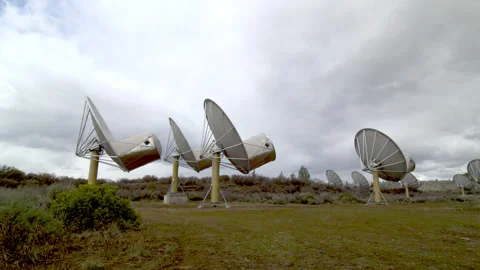 Allen Telescope Array  Radio Observatory Stock Footage 150684345