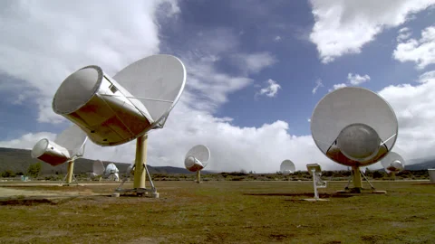 Allen Telescope Array  Radio Observatory Stock Footage 150684492