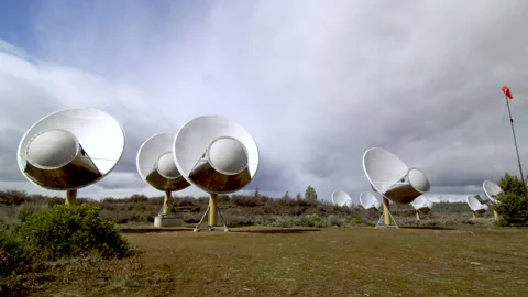 Allen Telescope Array  Radio Observatory Stock Footage 150685340