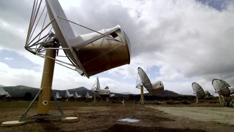 Allen Telescope Array  Radio Observatory Stock Footage 150686743