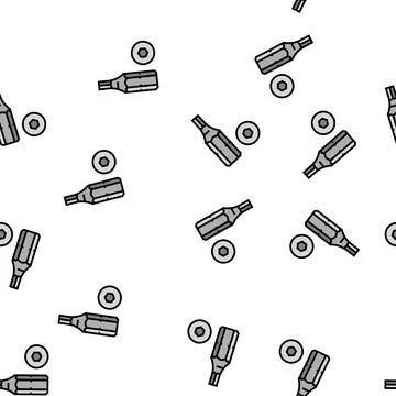 Allen wrench screwdriver bit vector seamless pattern Stock Illustration