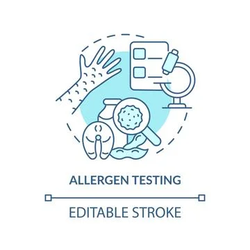 Allergen testing turquoise concept icon Stock Illustration