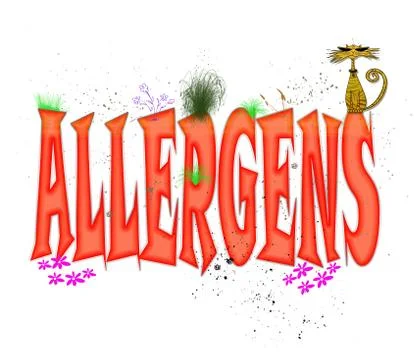 Allergens typography Stock Illustration