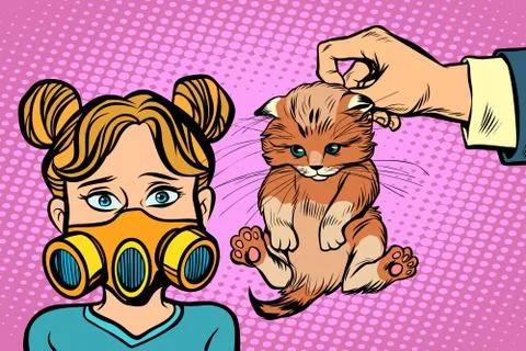 Allergic to the cat Stock Illustration