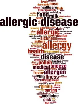 Allergic disease word cloud Stock Illustration