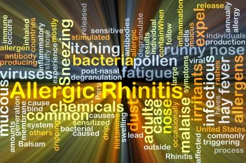 Allergic rhinitis background concept glowing Stock Illustration