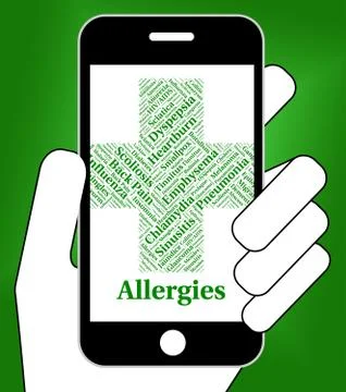 Allergies Problem Shows Allergic Reaction And Allergen Иллюстрация