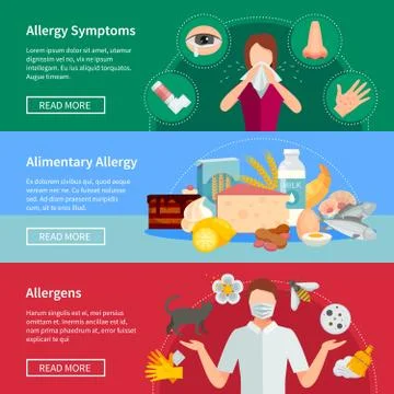 Allergy Banners Set Stock Illustration