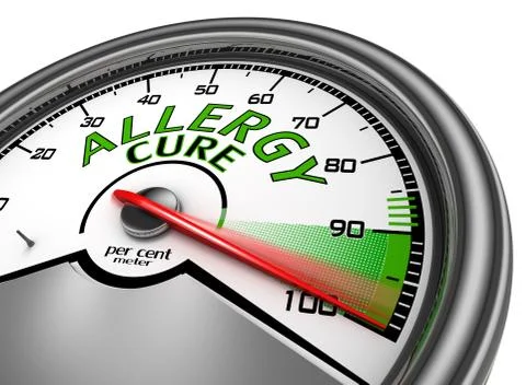 Allergy cure conceptual meter indicate maximum Illustrazione stock