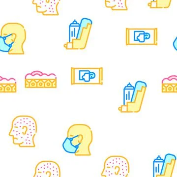 Allergy Health Problem Vector Seamless Pattern Stock Illustration