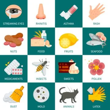 Allergy Icons Set イラスト素材